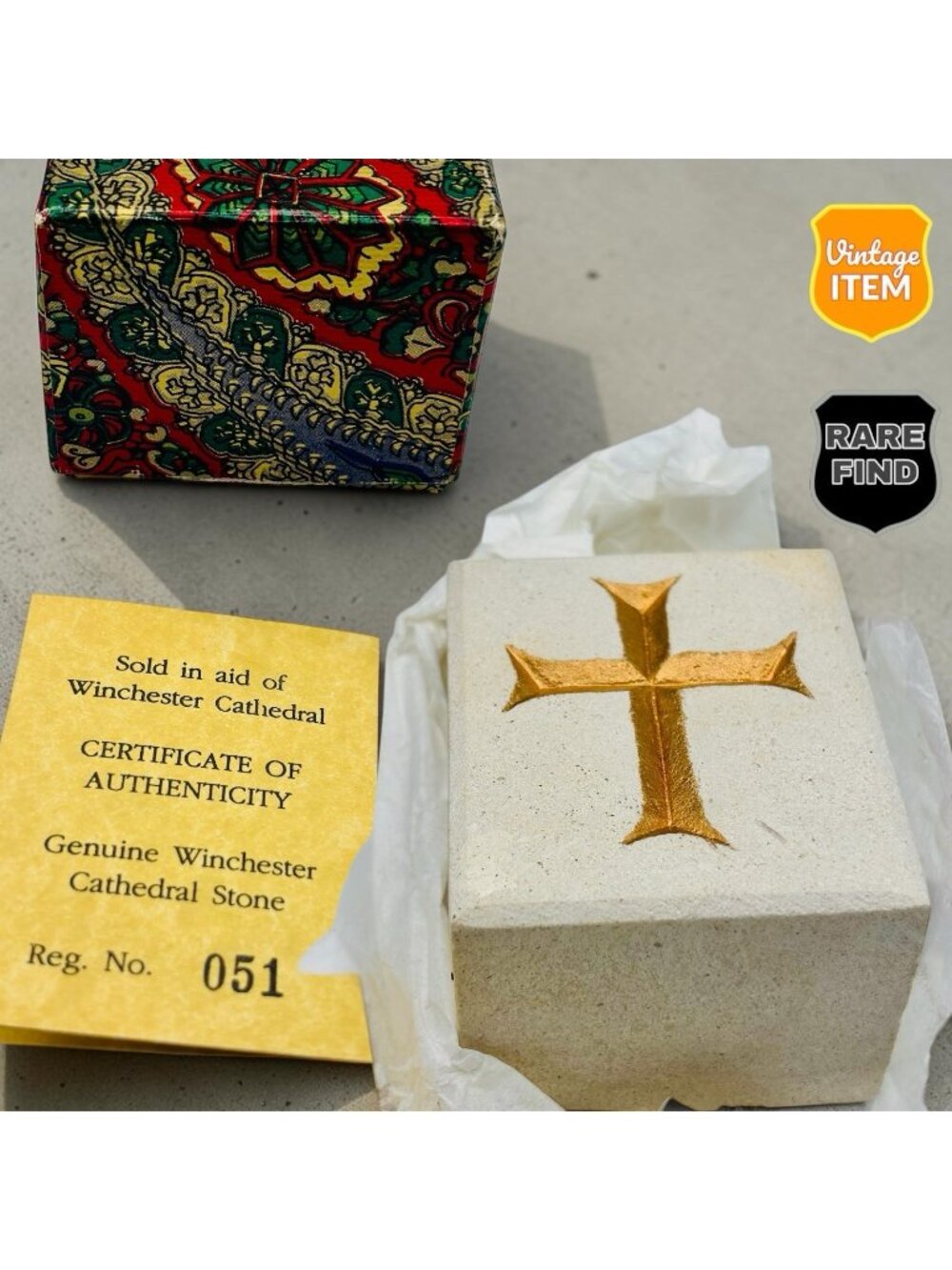 Genuine Winchester Cathedral Stone with Certificate of Authenticity. RARE!